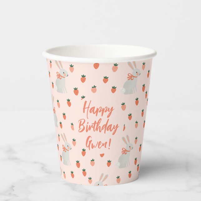 Bunny and Strawberry Paper Cups (Front)