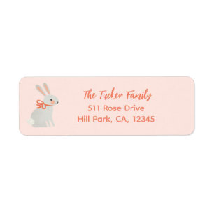 Bunny and Strawberry Return Address Label