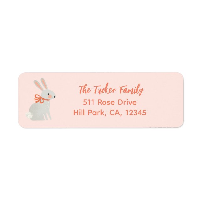 Bunny and Strawberry Return Address Label (Front)