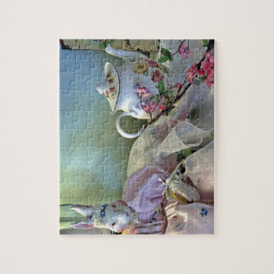 Bunny And Teapot Jigsaw Puzzle