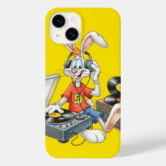  Bunny and Vinyl, by Natasha Us   Case-Mate iPhone Case (Back)