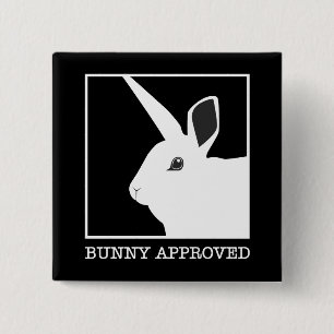 BUNNY APPROVED 15 CM SQUARE BADGE