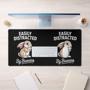 Bunny Art Cute Rabbit Hare Design Men Women Kids Desk Mat