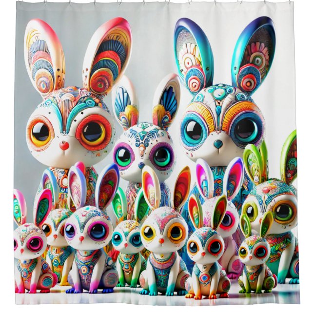 Bunny Art Shower Curtain (Front)