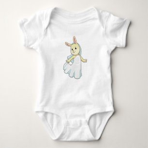 Bunny as Bride with Veil Baby Bodysuit