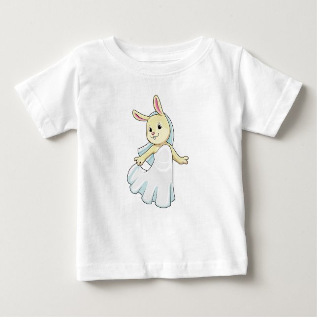 Bunny as Bride with Veil Baby T-Shirt (Front)