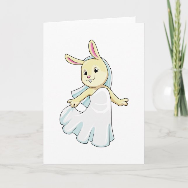 Bunny as Bride with Veil Card (Front)