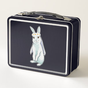 Bunny as Bride with Wreath of flowers Metal Lunch Box