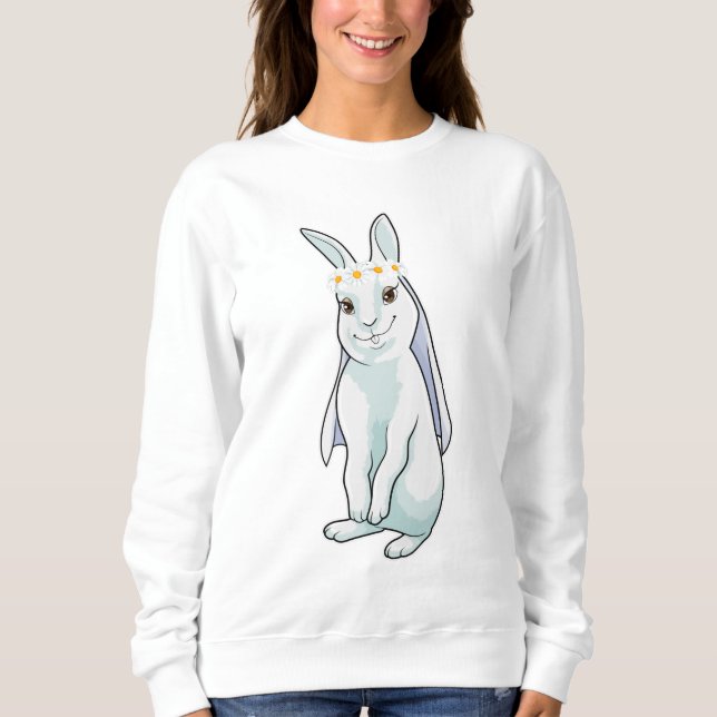 Bunny as Bride with Wreath of flowers Sweatshirt (Front)