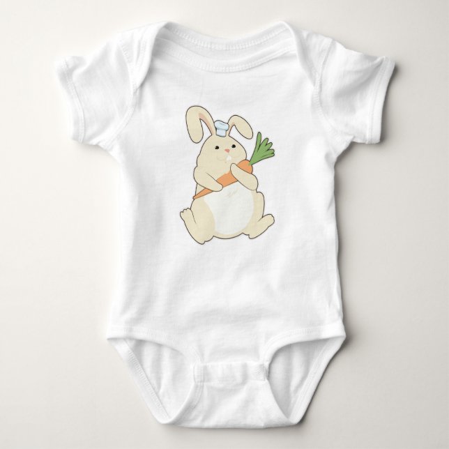 Bunny as Cook with Carrot Baby Bodysuit (Front)