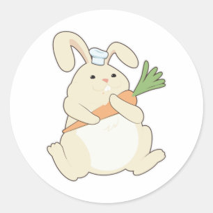 Bunny as Cook with Carrot Classic Round Sticker