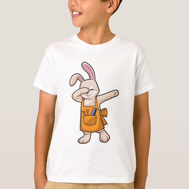 Bunny as Hairdresser with Comb & Scissors T-Shirt (Front)