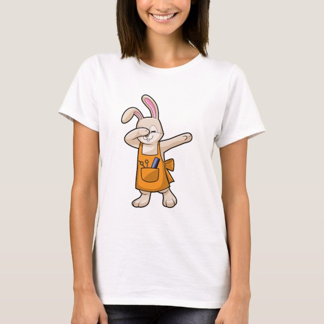 Bunny as Hairdresser with Comb & Scissors T-Shirt (Front)