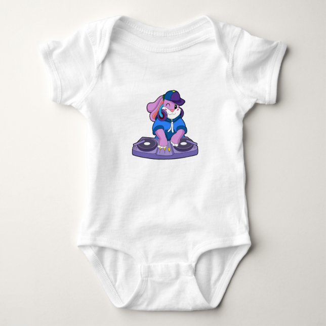 Bunny as Musician with Mixer Baby Bodysuit (Front)