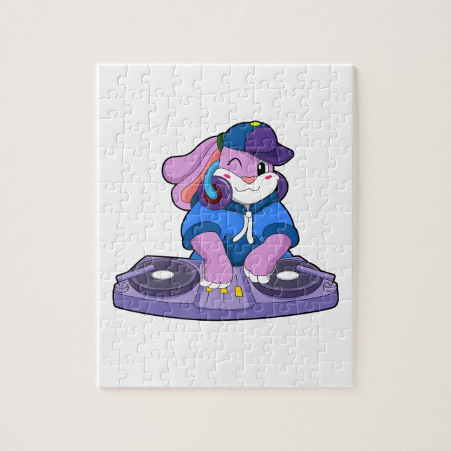 Bunny as Musician with Mixer Jigsaw Puzzle (Vertical)