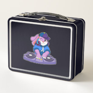 Bunny as Musician with Mixer Metal Lunch Box