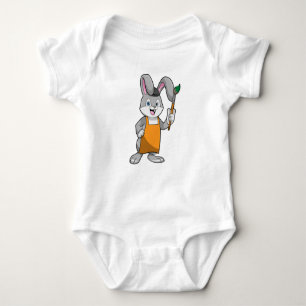 Bunny as Painter with Paint brush Baby Bodysuit