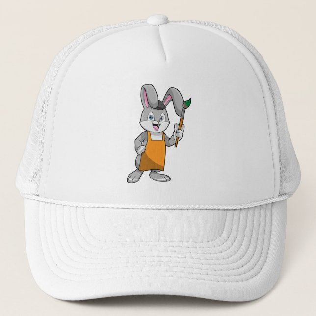Bunny as Painter with Paint brush Trucker Hat (Front)