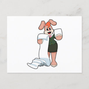 Bunny as Secretary with Paper Postcard
