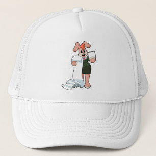 Bunny as Secretary with Paper Trucker Hat