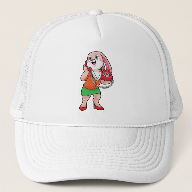 Bunny as Secretary with Phone Trucker Hat (Front)