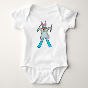 Bunny as Skier with Ski Baby Bodysuit