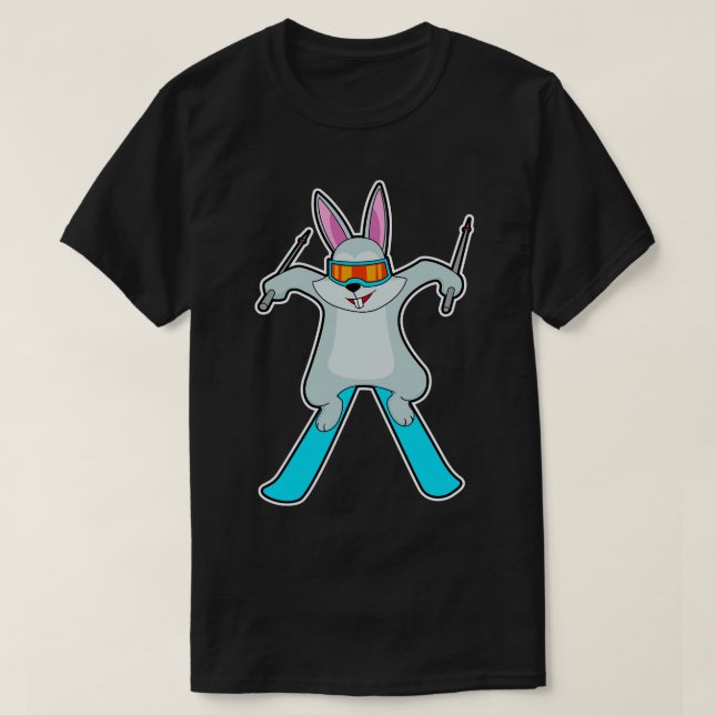 Bunny as Skier with Ski T-Shirt (Design Front)
