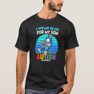 Bunny Astronaut Costume Autism I Wear Blue For My T-Shirt