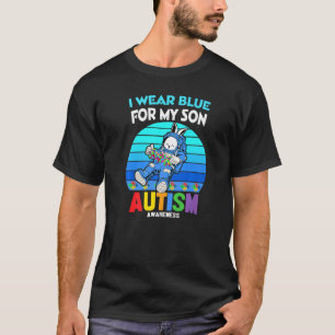 Bunny Astronaut Costume Autism I Wear Blue For My T-Shirt