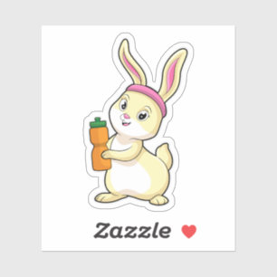 Bunny at Fitness with Drinking bottle