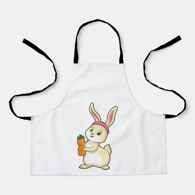 Bunny at Fitness with Drinking bottle Apron (Front)
