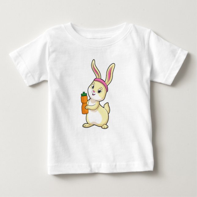 Bunny at Fitness with Drinking bottle Baby T-Shirt (Front)