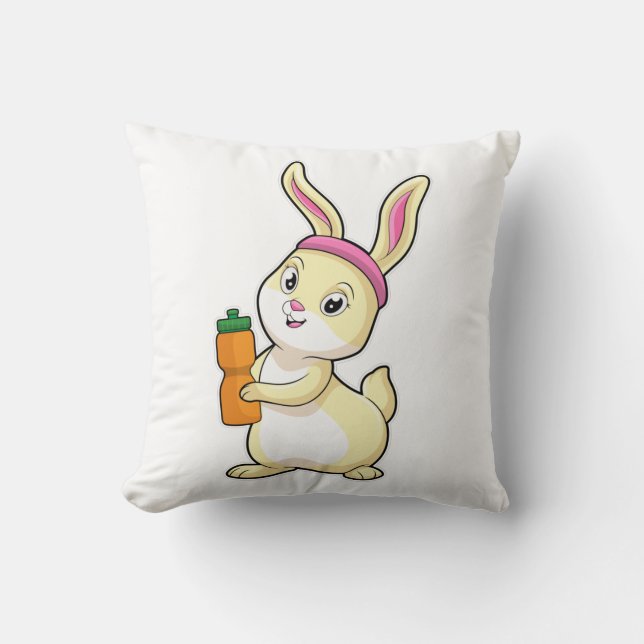 Bunny at Fitness with Drinking bottle Cushion (Front)