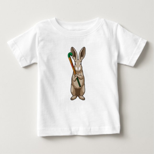 Bunny at Hockey with Hockey stick Baby T-Shirt (Front)