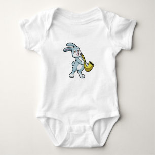 Bunny at Music with Saxophone Baby Bodysuit