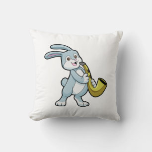 Bunny at Music with Saxophone Cushion