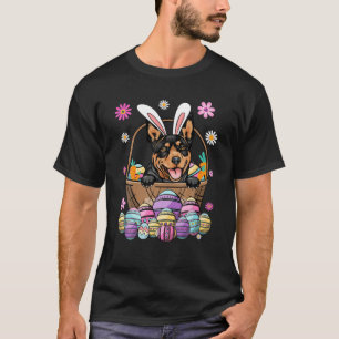 Bunny Australian Kelpie Dog Happy Easter Day Lover T-Shirt