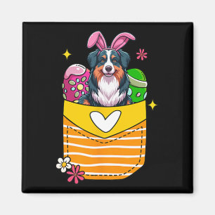Bunny Australian Shepherd Easter Chocolate Eggs In Magnet