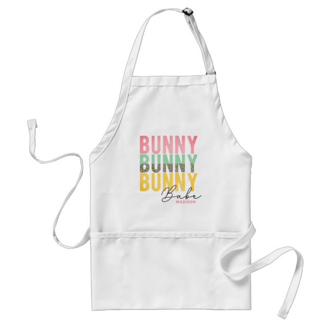 Bunny Babe Cute Modern Girly Easter Personalised Standard Apron (Front)