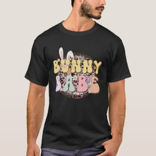 Bunny Babe Rabbit Ear Buffalo Plaid Retro Groovy E T-Shirt