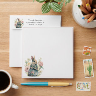 Bunny Baby Girl Shower Invitation Envelope