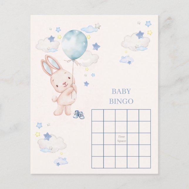 Bunny Baby Shower Boy Game (Front)