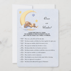 Bunny Baby Shower Game Over or Under? Invitation