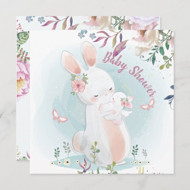 Bunny Baby Shower Invitation (Front/Back)