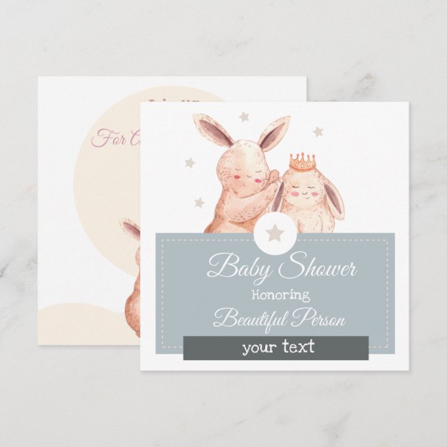 Bunny Baby Shower Invitation (Front/Back)