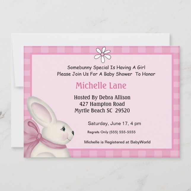 Bunny Baby Shower Invitation (Front)