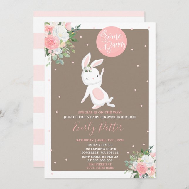 Bunny Baby Shower Invitation Some Bunny Special (Front/Back)
