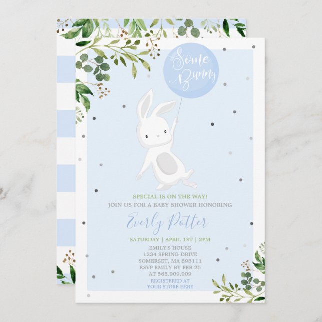 Bunny Baby Shower Invitation Some Bunny Special (Front/Back)