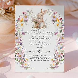 Bunny Baby Shower Invite, Wildflower Spring Design Invitation