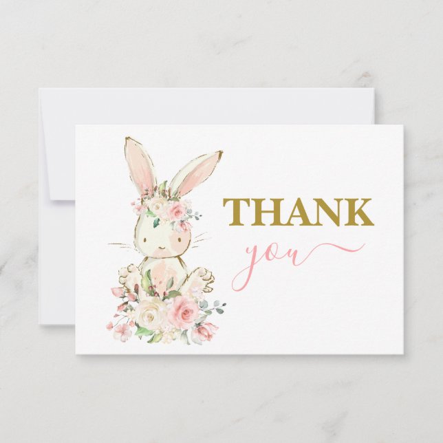 Bunny Baby Shower thank you Note Card (Front)